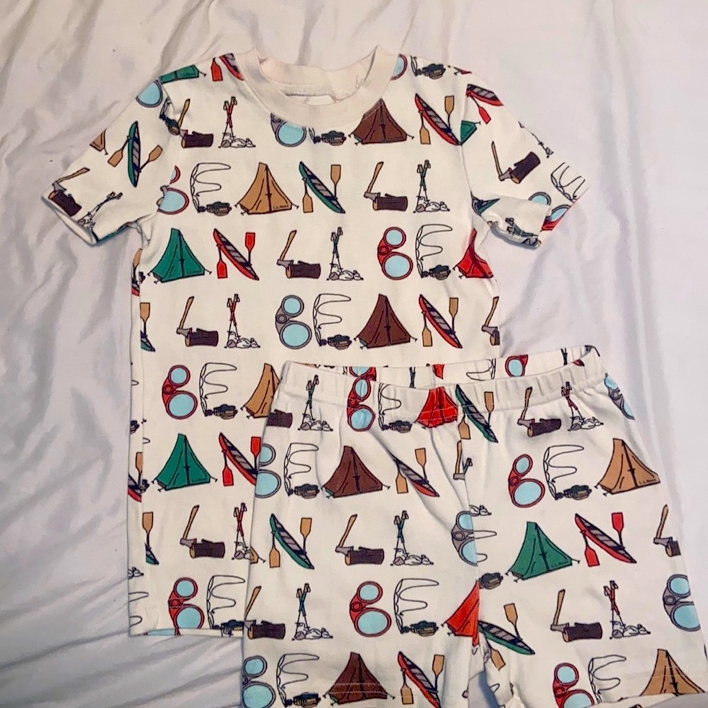 Kid’s L.L. Bean Pajama Set Shirt & Shorts Snug Fit
